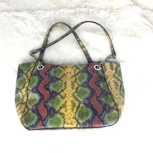 Beautiful Faux Snake Skin Bag Multicolored